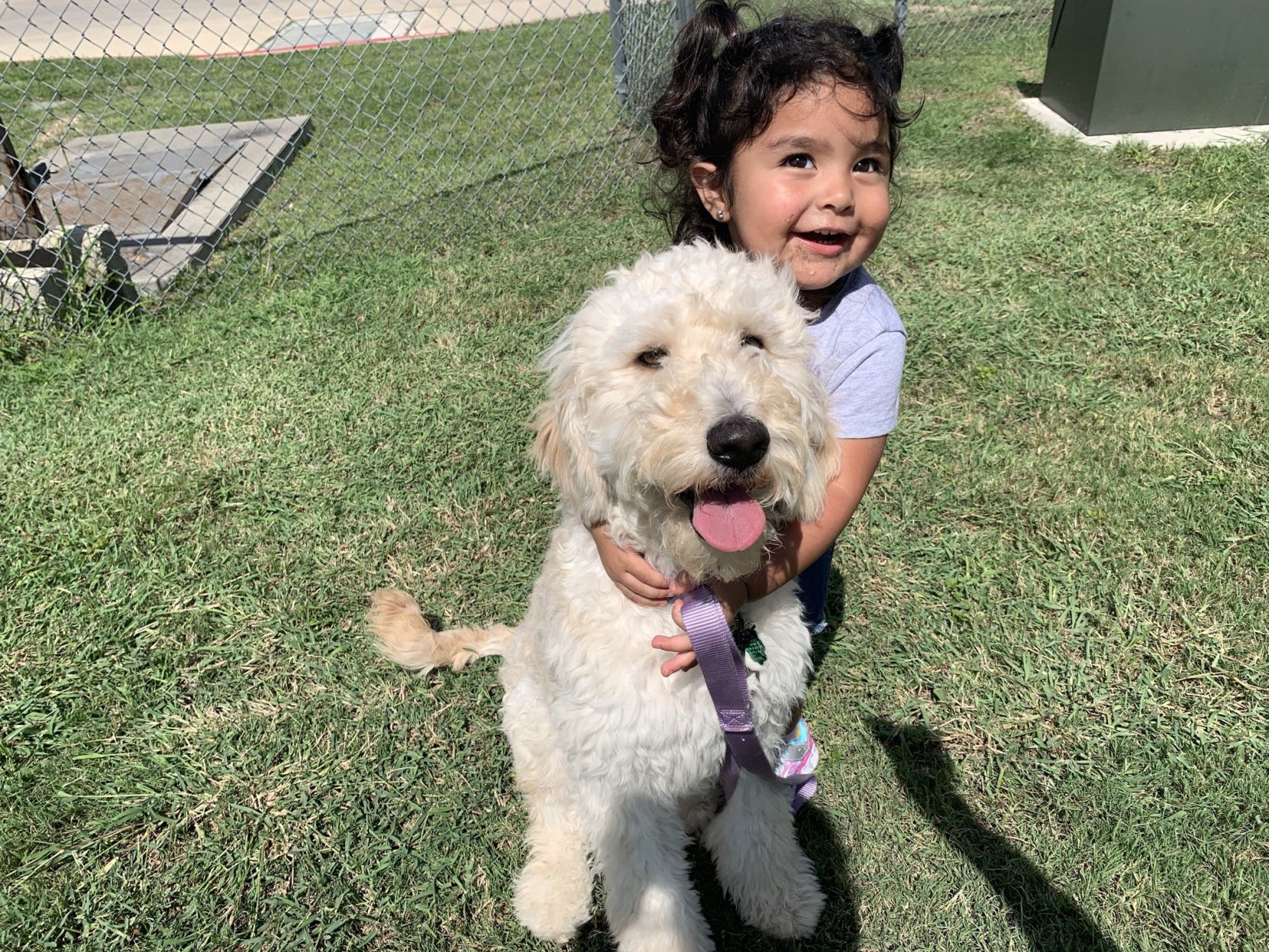 Owner-dog selfies: Demi and her Labradoodle Oliee
